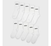 Adidas Linear Cushioned Crew Socks 10 Units Bianco EU 40-42