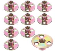 10-Pack Dadiere a T in Acciaio 3/8" Base Rotonda 3 Fori per Saldatura Dorate