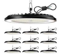 10 Pack Faretto LED UFO 200W, 30000LM 6000K Lampada Officina Super Luminose Bianco Freddo, IP65 Impermeabile Industriale Faretto, Lampada LED per Garage, Magazzini, Fabbrica, Stadio Coperto