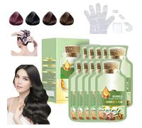 10 Pack Natural Plant Hair Dye, Bubble Plant Hair Dye Shampoo, Plant Fruit Hair Dye Cream, Natural Plant Hair Dye Korean, Natural Plant Hair Dye for Grey Hair (Coffee)