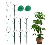 10 Pack Plant Support Stakes Multilayer - Stackable Orchid Climbing Frame 35x13x5cm 130g - Garden Green Cane Holder For Pothos Monstera - Leaf Tie Included