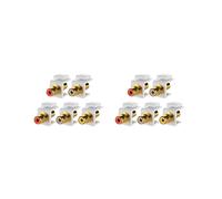 10-Pack RCA Jack Insert Presa Connettore Femmina Snap Nel Porta Adattatore Accoppiatore Nel Linea Placcato Oro per Piastra Un Parete