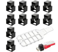 10-pack RJ45 Network Cable Locks With 1 Key | Ethernet Port Blocker, ABS Patch Cord Security Clip For Ethernet Ports, Network Jack Lock, Key Access System, For Router Server Laptop