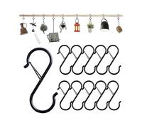 10 Pack S Hooks for Hanging Black S Hooks Heavy Duty Metal Hooks with Safety