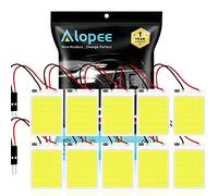 10-Pack White 200Lums COB 24-SMD 12V DC LED Light per Auto Car Interior Lighting Panel Cupola Lampada Mappa Tetto Plafoniera Lampadina con 10 X T10, Festoon Adapter