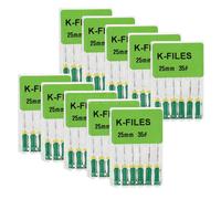 10 Packs Dentale Endo K-FILES 25MM Stainless Steel Root Canal K File Hand use