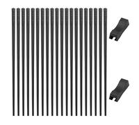 10 Paia Bacchette Sushi Con 2 Porta-Bacchette Bacchette Cinesi Testa Antiscivolo Smerigliata Resistente Al Calore Antimacchia Chopsticks Per Sushi, Hot Pot, Noodles, Riunioni Di Famiglia 24 Cm
