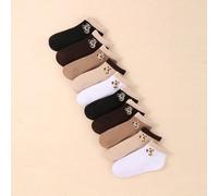 10 paia Calzettoni sportivi corti per bambini alla moda, traspiranti e assorbenti per il sudore, di colore multicolore, con motivo orso per l'uso quotidiano 1-2Y,10-14Y,2-3Y,4-6Y,7-9YBlocchi di colore