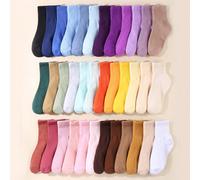 10 paia Calzini a mezza gamba elasticizzati di semplice colore candy random per bambini in autunno/inverno 8-12Y,1-2Y,2-3Y,12-16Y,3-8YColore unicoTessuto in maglia