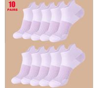 10 Paia Di Calze Ankle Traspiranti Multicolore Pastello Sportive Per Donne