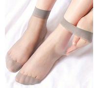 10 paia di calze corte trasparenti da donna, nere e color carne, calze corte in cristallo, adatte per primavera/estate, calze corte casual trasparenti e versatili Tagli Unica,1 paio grigio,20 paia gri