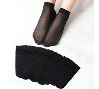 10 paia di calze trasparenti nere da donna Tagli UnicaColore unicoTessuto