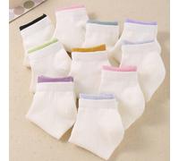 10 paia di calzini bianchi elastici morbidi e colorati per bambini, adatti per uso quotidiano e sportivo, comodi e traspiranti, casual, adatti per bambine e ragazze di età compresa tra 1 e 14 anni 10 