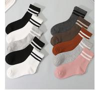 10 paia di calzini corti e calzini a metà polpaccio di colore solido casuale per bambini, calzini sportivi traspiranti adatti per la stagione di ritorno a scuola per adolescenti 4-7Y,8-12Y,2-3YA stris