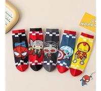 10 paia di calzini da bambino stile coreano a tema supereroi, calzini equipaggio per ragazzi, calzini autunnali e invernali per ragazze con personaggi di supereroi, calzini Marvel 9-12 anni,1-4 anni,5