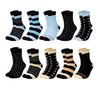 10 Paia di Calzini in Cotone Multicolori da Donna con Righe, Pois e Cuori - Stile Classico e alla Moda, Regalo Perfetto per le Donne, Taglia Unica(Colore misto 2)