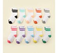 10 paia di calzini tinta unita per bambini, calzini comodi e versatili, adatti per bambini di età compresa tra 1 e 15 anni 1-3Y,4-6Y,6-8 anni,9-15 anniPoliestere
