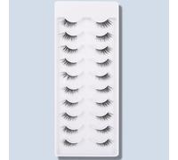 10 paia di ciglia finte a forma di occhio di gatto, semi-lunghezza, per allungare le code degli occhi e ingrandire lo sguardo, adatte per trucco da vacanza, festa e appuntamento, ciglia finte a strisc