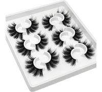 10 paia di ciglia finte in finto visone, morbide, volumizzanti, fatte a mano, riutilizzabili, ciglia finte drammatiche a occhi lunghi, confezione da 10 paia (Glam)