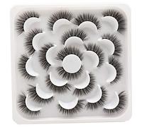 10 paia di ciglia finte in finto visone, morbide, volumizzanti, fatte a mano, riutilizzabili, ciglia finte drammatiche a occhi lunghi, confezione da 10 paia (Glam)