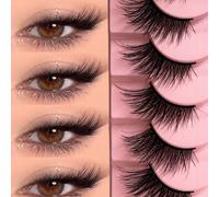 10 paia di ciglia finte semi-naturali e voluminose - ciglia finte lunghe e corte raccolte a forma di occhio di gatto per uno sguardo audace e bello, ciglia finte, ciglia, ciglia finte Fibra chimica