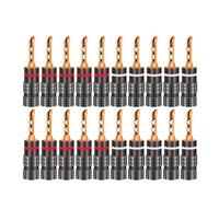 10 paia di connettori a banana neri e rossi, connettori a banana maschio da 4 mm, rame placcato oro 24 carati, 20 pezzi