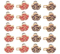 10 paia di fermagli per pantaloni a forma di rosa, regolabili, con fibbia, clip