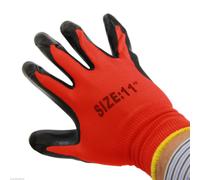 10 PAIA DI GUANTI DA LAVORO NITRILE NYLON MISURA 9/10/11 FAI DA TE SICUREZZA