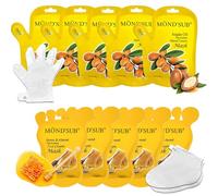 10 paia di maschere idratanti per i piedi, 5 paia di guanti all'olio di argan e 5 paia di calzini al miele e mandorle, maschere idratanti e riparatrici, maschera esfoliante da donna, set regalo secco
