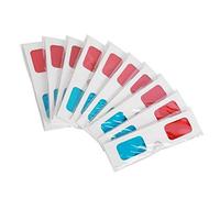 10 paia di occhiali 3D in cartone rosso/ciano, qualità affidabile, durevole ed elegante.