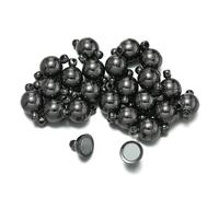 10 paia/lotto 6/8/10 mm connettori magnetici rotondi fermagli magnete ciondoli tappo terminale per gioielli fai da te creazione coppia bracciale collana-nero pistola-6 mm
