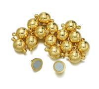 10 paia/lotto 6/8/10 mm connettori magnetici rotondi fermagli magnete ciondoli tappo terminale per gioielli fai da te creazione coppia bracciale collana-oro-8 mm