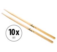10 Paia Set da Bacchette Batteria Percussioni 5A Drum Legno Acero Punte Nylon