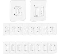 10 Pairs Double-Sided Adhesive Wall Hooks, Wall-Sticking Hooks Without Punching and Nails, Transparent Waterproof Heavy-Duty Self-Adhesive Hooks for Bathroom Kitchen
