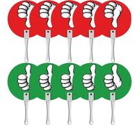 10 Palette per Voto in Classe con Pollice Verso, Utili per Insegnanti, Forniture per Eventi in Classe, Cartello in Plastica, Verde Rosso, Palette per Sì O No, Palette per Veri Falsi per Studenti di