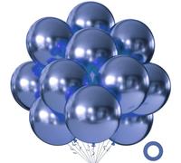10 palloncini da 45,7 cm blu navy metallizzati, in lattice spesso cromato, palloncini ad elio per compleanni, feste in famiglia, feste di nozze, baby shower, decorazioni