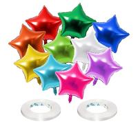 10 palloncini in pellicola di alluminio, palloncini a forma di stella, palloncini a forma di elio, palloncini a stella