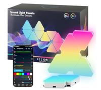 10 pannelli da gioco a LED, LED Smart Wandleuchte Wifi RGB con IC Musik Sync Wandbeleuchtung Triangoli, App Steuerung funktioniert mit Alexa Google Zimmer und Gaming Deko