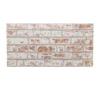 10 pannelli da parete rossi e bianchi, 100 x 50 cm, in schiuma EPS, rettangolari, effetto pietra, autoadesivi, per soggiorno, camera da letto, cucina, ambienti umidi, ristrutturazione, con