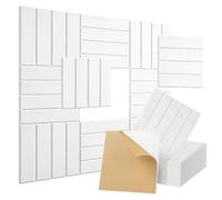 10 pannelli fonoassorbenti autoadesivi - 30 x 30 x 0,9 cm, pannelli acustici bianchi, pannelli fonoassorbenti quadrati in schiuma ad alta densità per registrazione, studio, casa, sala giochi, ufficio