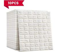 10 pannelli murali 3D autoadesivi, 35 x 38,5 x 5 cm, set di adesivi decorativi per pareti