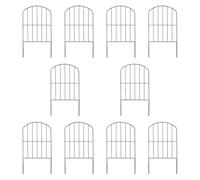 10 pannelli per recinzione da giardino, barriera per animali, per esterni, matrimoni, prato, bordura per animali domestici, recinzioni da giardino, per scale di coniglietti, colore nero