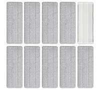 10 panni in microfibra, lavabili, a secco/bagnato, di ricambio per tutti i mocio spray, adatti per legno, marmo, piastrelle, laminato (grigio)