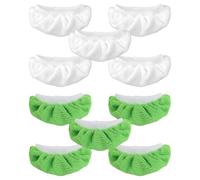 10 panni per scopa a vapore, panni in microfibra, lavabili, compatibili con pulitore a vapore portatile Bissell Steam Shot, Dupray, PurSteam, Comforday (bianco, verde)