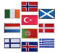 10 patch da ricamo, Irlanda Norvegia Scozia Turchia Danimarca Finlandia Bandiera Toppe compatibili con per berretto da baseball jeans giacche uniformi gilet zaini abbigliamento