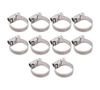 10 PCS 14 to 27 mm 304 Stainless Steel Hose Pipe Clamps with Hole for Automotive Plumbing Marine Applications