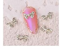 10 pcs 3D Arc Glitter Ongles Strass Cristal Verre Pierre Charme Perle Bowknots Bijoux DIY Gel Manucure Nail Art Décorations