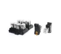 10 Pcs AC 24V Coil Voltage 3PDT 11P 35mm DIN Rail Mounting Power Relay
