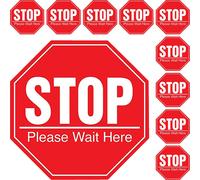 10 Pcs Adesivi Per Pavimenti Cartello Stop Segnaletica Di Sicurezza