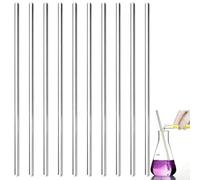 10 pcs bacchette in vetro(20cm), per mescolare, asta di miscelazione, solido agitatore aste, per chimica scientifica e laboratori, per bevande cucina, con entrambe le estremità